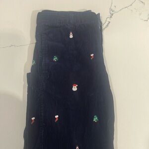 Kitestrings size 10 Navy Christmas courdory pants